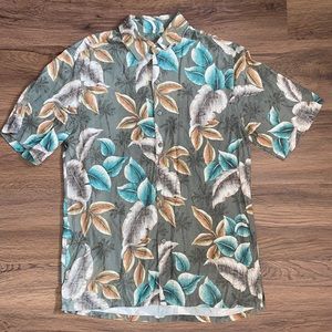 Batik Bay Button Up Collard Palm Tree Tropical Shirt